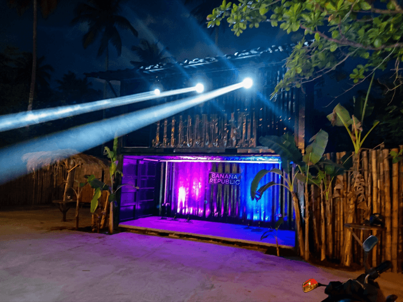 Ahangama's new late-night destination: the light show at Banana Republic